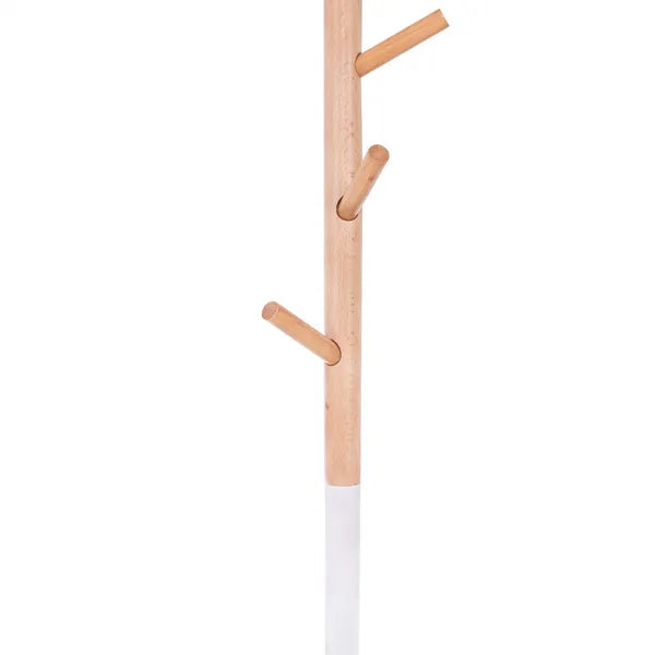 Álló ruhafogas 6 akasztóval, 172 cm, fehér fa-hatású