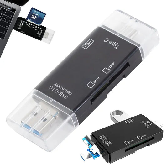 5 az 1-ben SD/microSD kártyaolvasó USB, USB-C, Micro USB OTG, 256 GB