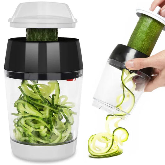 Kézi spirál zöldségvágó 400 ml tartállyal, állítható pengékkel