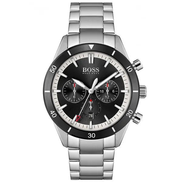 Hugo Boss Santiago férfi karóra, rozsdamentes acél, kronográf, WR50