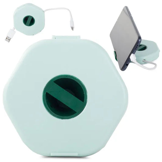 Forgatható kábelrendező USB vezetékhez, fülhallgatóhoz, telefonállvánnyal