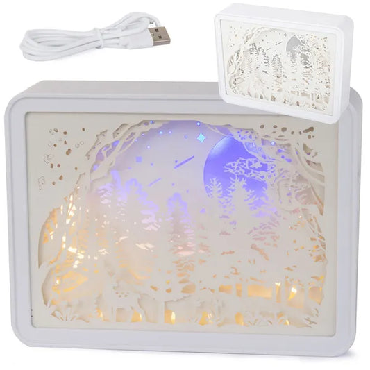 3D papírkivágás éjjeli lámpa gyerekszobába USB/AA 15×20 cm