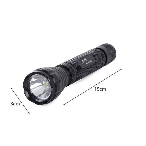 Taktikai LED zseblámpa 10 W, alumínium ház, 2×AA, csuklópánt