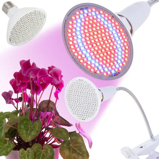 200 LED-es 20 W növénynevelő panel lámpa hajlékony csíptetővel, E27