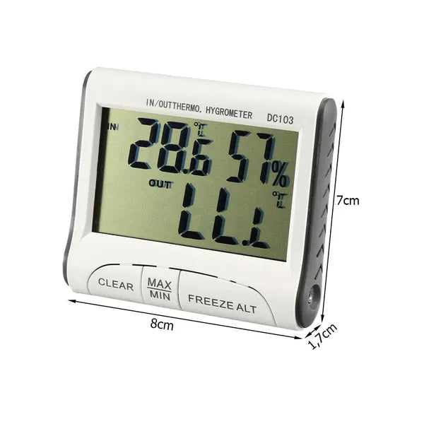 Digitális időjárás-állomás LCD-vel, hő-/páramérő és külső szonda, fehér