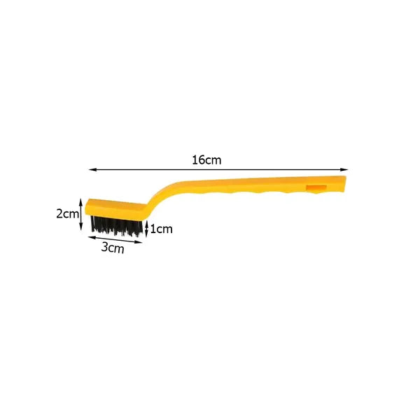 3 részes drótkefe készlet acél-, sárgaréz- és nylonsörtével, 16 cm