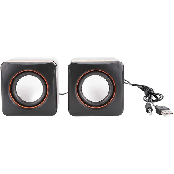 USB táplálású 2.0 PC hangszóró pár, 5 W, 3.5 mm jack, fekete