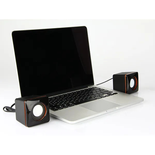 USB táplálású 2.0 PC hangszóró pár, 5 W, 3.5 mm jack, fekete