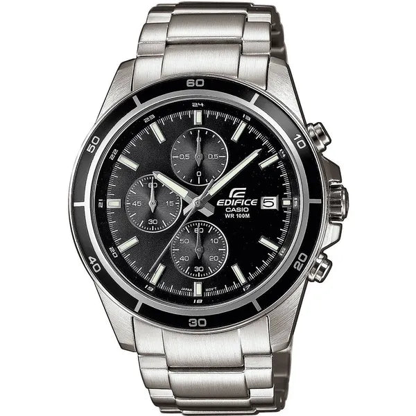 Casio Edifice férfi karóra 43 mm, kronográf, WR100, fekete számlap
