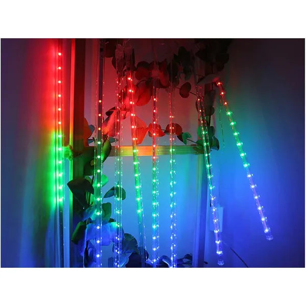 Meteor RGB LED jégcsap fényfüzér, 8x50 cm, IP44, összekapcsolható
