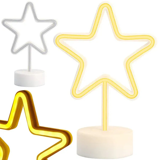 Álló csillag alakú 100 LED-es karácsonyi neonlámpa USB/elemes, 25 cm
