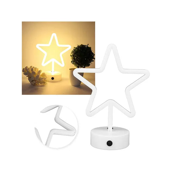 Álló csillag alakú 100 LED-es karácsonyi neonlámpa USB/elemes, 25 cm