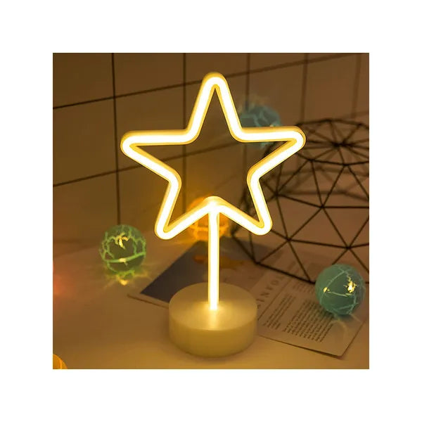 Álló csillag alakú 100 LED-es karácsonyi neonlámpa USB/elemes, 25 cm