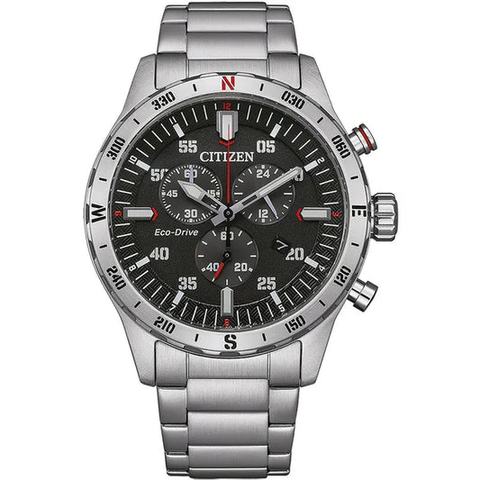 Citizen Eco-Drive férfi kronográf karóra AT2520-89E, 43 mm, acél, WR100
