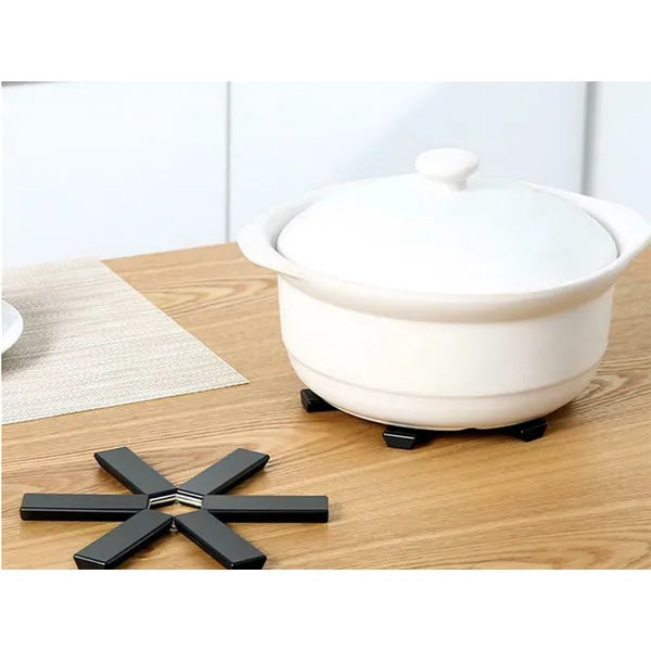 Összecsukható edény- és serpenyő alátét, 19 cm, fekete, 220 °C-ig