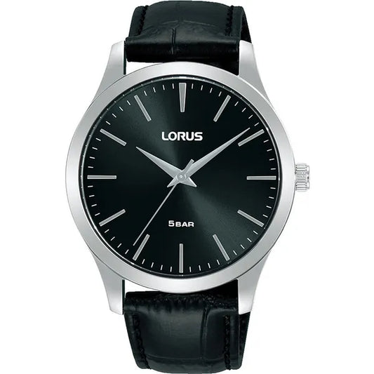 Lorus férfi karóra, 40 mm, rozsdamentes acél, fekete számlap