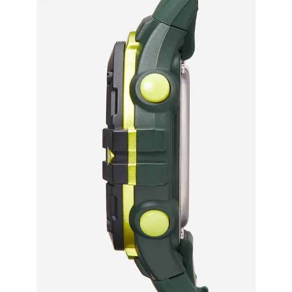 Lorus férfi sport karóra, WR100, stopper, zöld szilikon, 40 mm
