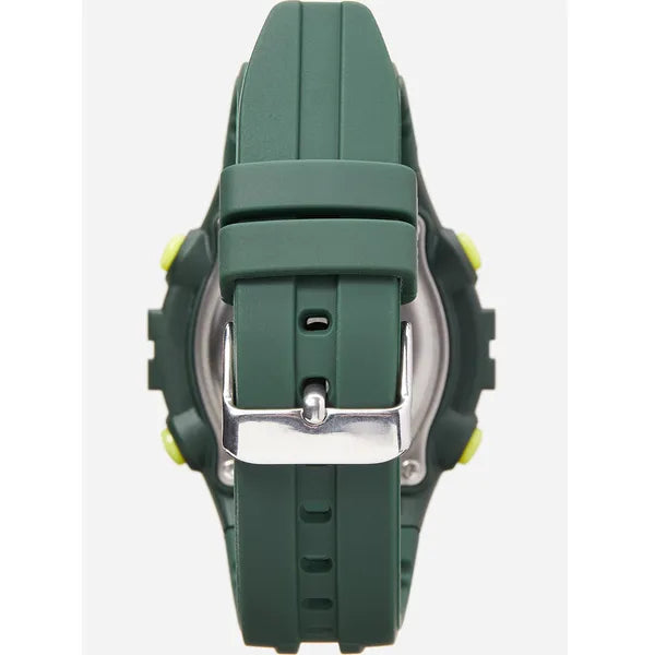 Lorus férfi sport karóra, WR100, stopper, zöld szilikon, 40 mm