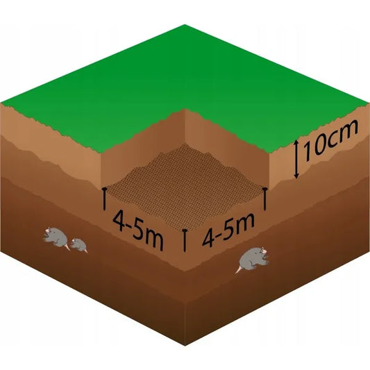 Vakondháló, UV-álló PP, 2 m x 50 m, 16 mm szem, 30 g/m²