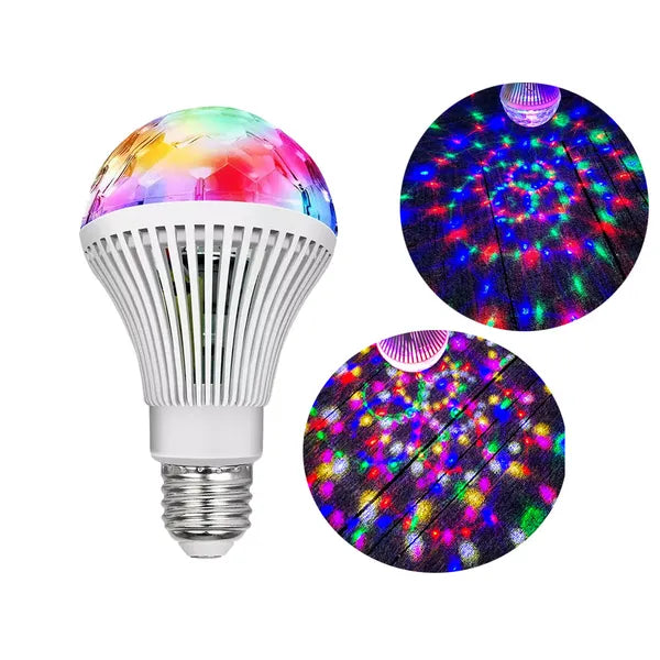 RGB forgó diszkó LED izzó E27 foglalat, 3 W, 120° szórásszög, party fény
