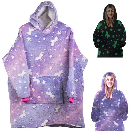 2 az 1-ben oversize polár takaró-pulóver, XXL, vastag fleece