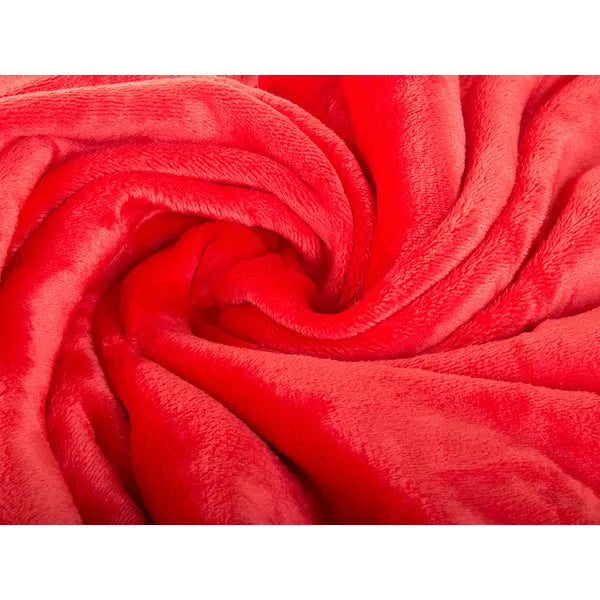 Polár ujjakkal ellátott meleg takaró, piros, 140×200 cm