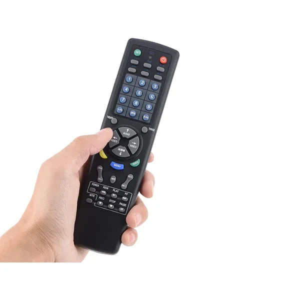 Univerzális távirányító TV-hez, DVD-hez, SAT-hoz – fekete, 2×AAA