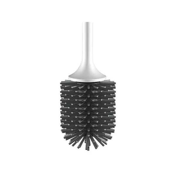 Szilikon WC-kefe tartóval, fehér-szürke, 43 cm