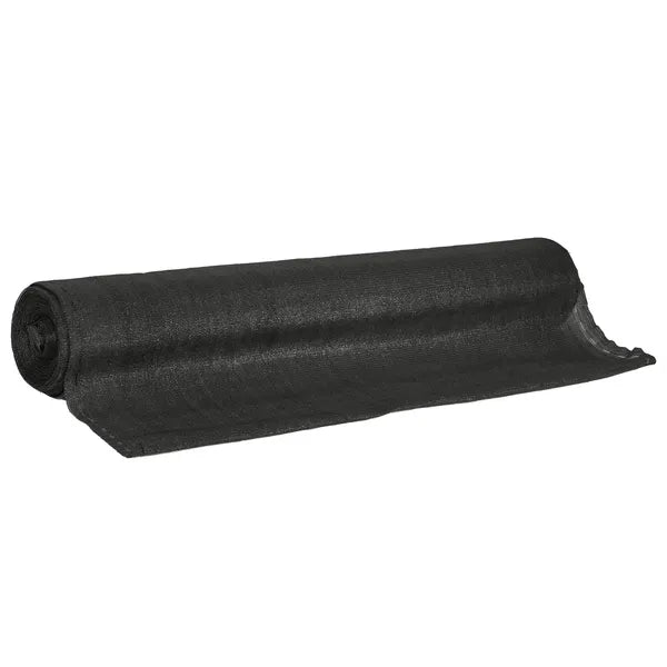 Fekete árnyékoló háló, HDPE, 140 g/m², 1,5×50 m, 200 rögzítővel