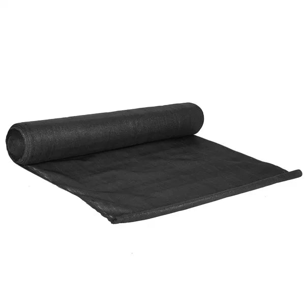 Fekete árnyékoló háló, HDPE, 140 g/m², 1,5×50 m, 200 rögzítővel