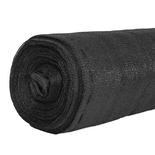Fekete árnyékoló háló, HDPE, 140 g/m², 1,5×50 m, 200 rögzítővel