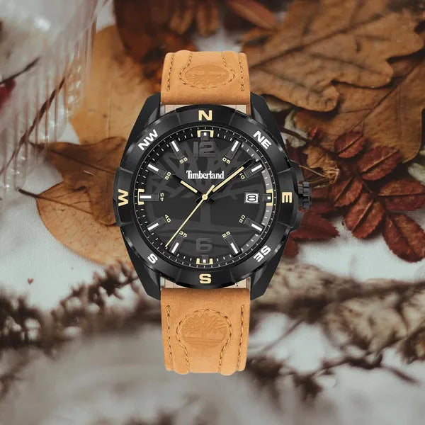 Timberland Millinocket férfi karóra 45 mm, barna bőr szíj, WR50