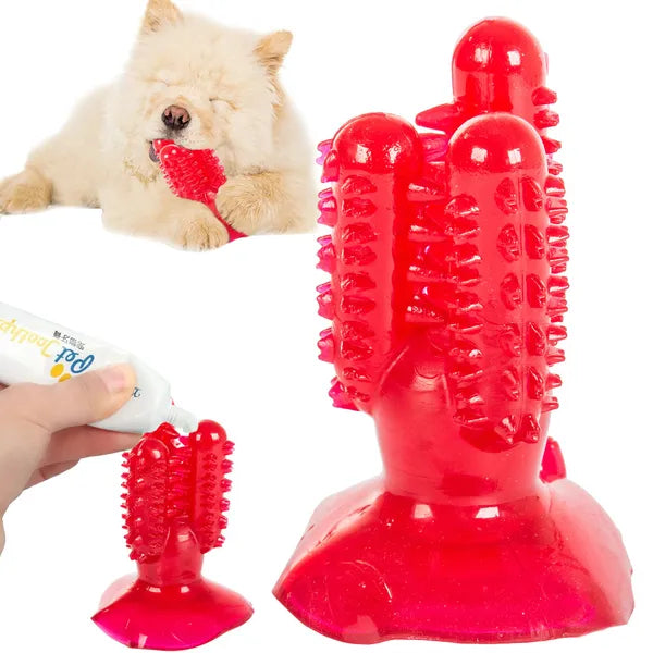 Kaktusz formájú fogtisztító kutyarágó, szintetikus gumi, 11,5 cm