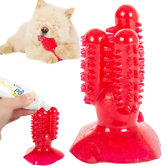 Kaktusz formájú fogtisztító kutyarágó, szintetikus gumi, 11,5 cm