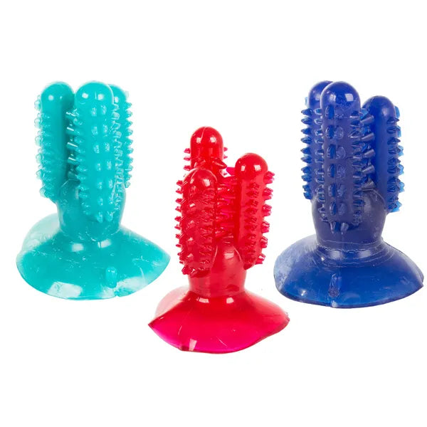 Kaktusz formájú fogtisztító kutyarágó, szintetikus gumi, 11,5 cm