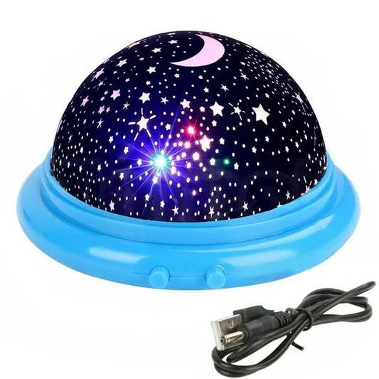 Kerek LED csillag projektor éjszakai lámpa, USB/AAA, 11 cm