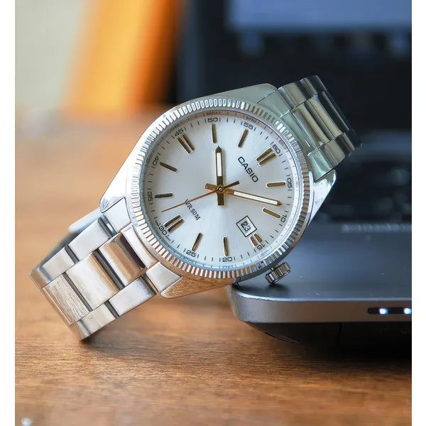 Casio MTP-1302D-7A2VDF férfi karóra ezüst, rozsdamentes acél, WR50