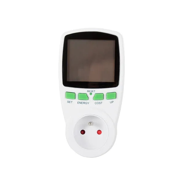 LCD kijelzős konnektoros wattmeter, 16A/3680W energiafogyasztás-mérő