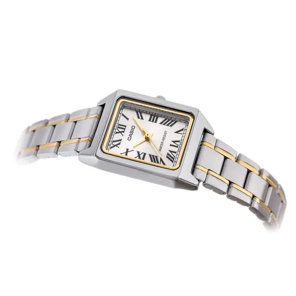Casio LTP-V007SG-9B női karóra, ezüst-arany acél, kvarc, WR30 + díszdoboz