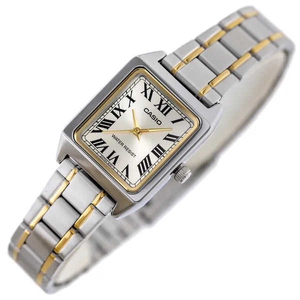 Casio LTP-V007SG-9B női karóra, ezüst-arany acél, kvarc, WR30 + díszdoboz