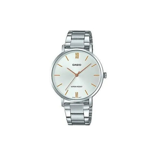 Casio LTP-VT01D-7B női karóra ezüst acél szíjjal, Ø40 mm