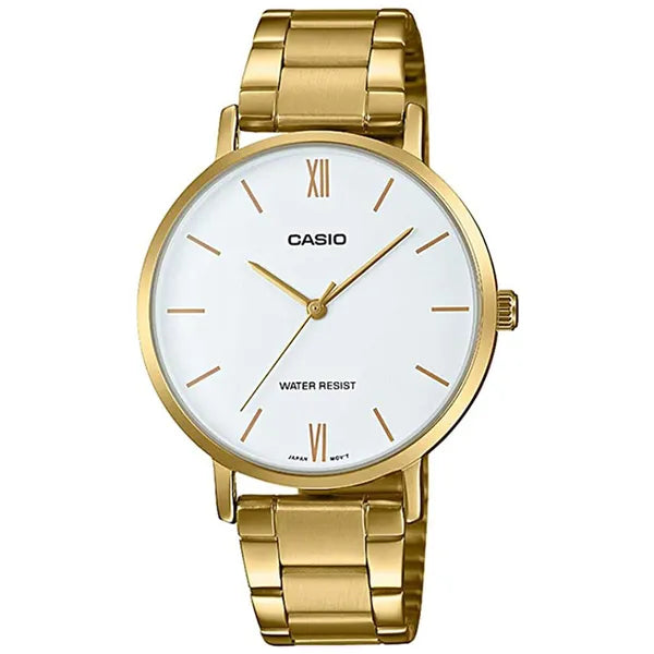 Casio LTP-VT01G-7B női karóra, arany acél szíj, 40 mm, WR30