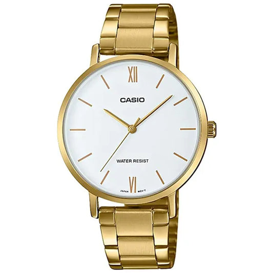 Casio LTP-VT01G-7B női karóra, arany acél szíj, 40 mm, WR30