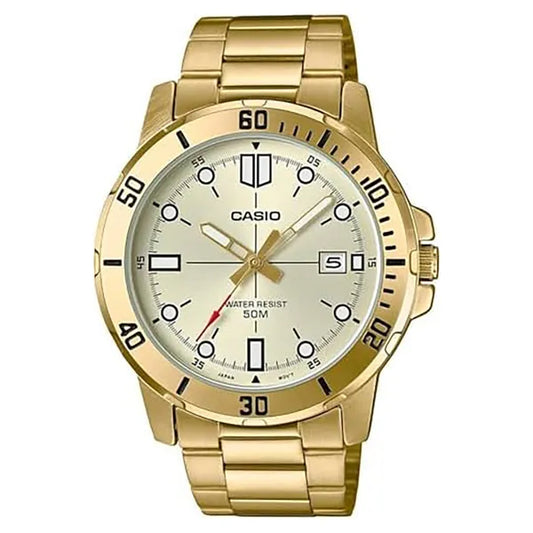 Casio MTP-VD01G-9E férfi karóra, arany szín, rozsdamentes acél, quartz