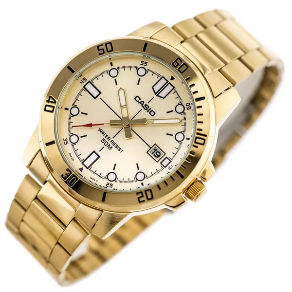 Casio MTP-VD01G-9E férfi karóra, arany szín, rozsdamentes acél, quartz