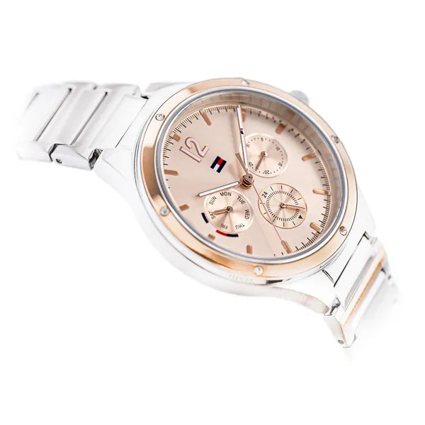 Tommy Hilfiger Eve női karóra 39 mm, rozéarany számlap, acél szíj
