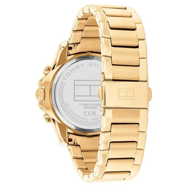 Tommy Hilfiger Brooklyn női karóra – aranyszínű acél, fekete számlap, 41 mm