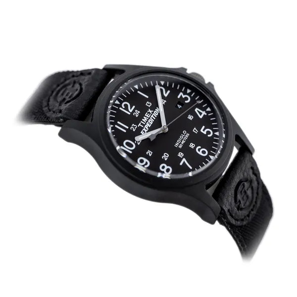 Timex Expedition férfi karóra, quartz, 40 mm, fekete bőr szíj, WR50