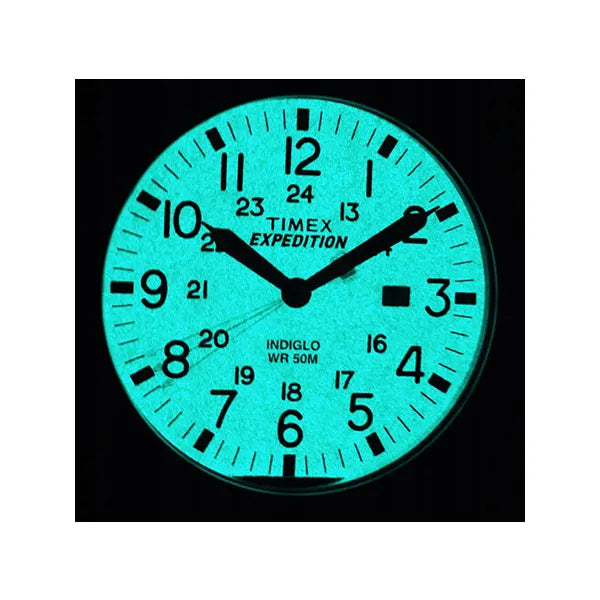 Timex Expedition férfi karóra, quartz, 40 mm, fekete bőr szíj, WR50