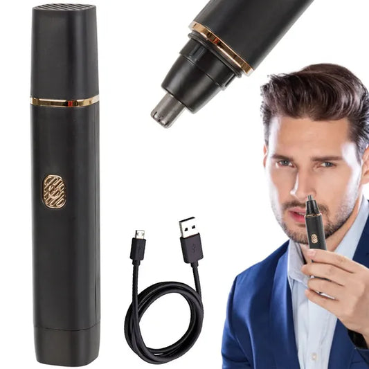 USB-s újratölthető fül- és orrszőr trimmelő, rozsdamentes acél pengékkel